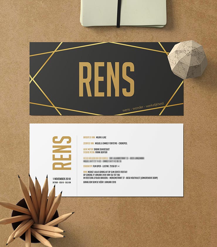 Lina Design Geboortekaartje Rens