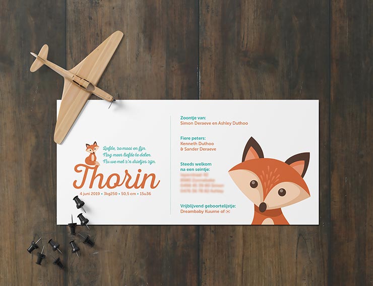 Lina Design Geboortekaartje Thorin